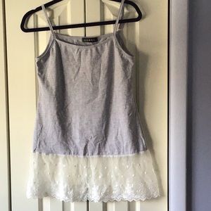 NWT Grey with Lace Camisole Top